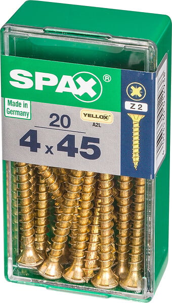 SPAXFRANCE - SPAX TF PZ 4x45 YELLOX 20 PC - large