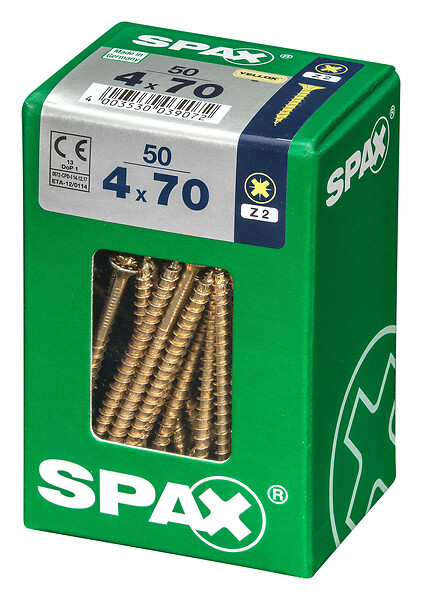 SPAXFRANCE - SPAX TF PZ 4x70 YELLOX 50 PC - large
