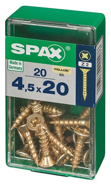SPAXFRANCE - SPAX TF PZ 4.5x20 YELLOX 20 PC - large