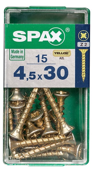 SPAXFRANCE - SPAX TF PZ 4.5x30 YELLOX 15 PC - large
