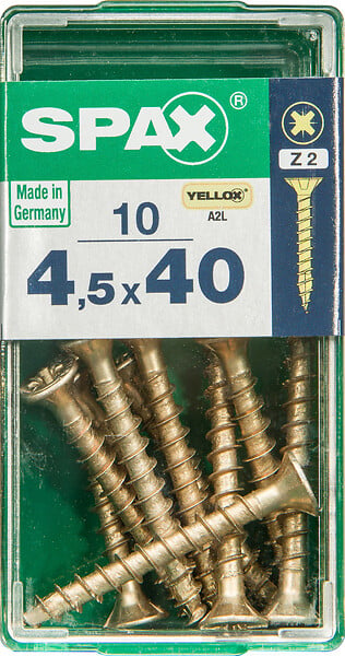 SPAXFRANCE - SPAX TF PZ 4.5x40 YELLOX 10 PC - large