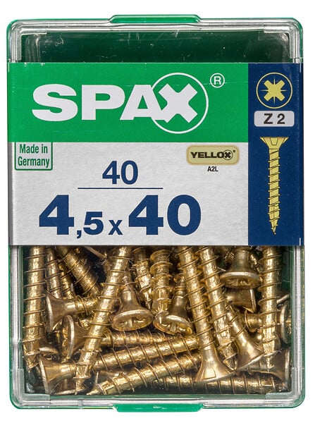 SPAXFRANCE - SPAX TF PZ 4.5x40 YELLOX 40 PC - large