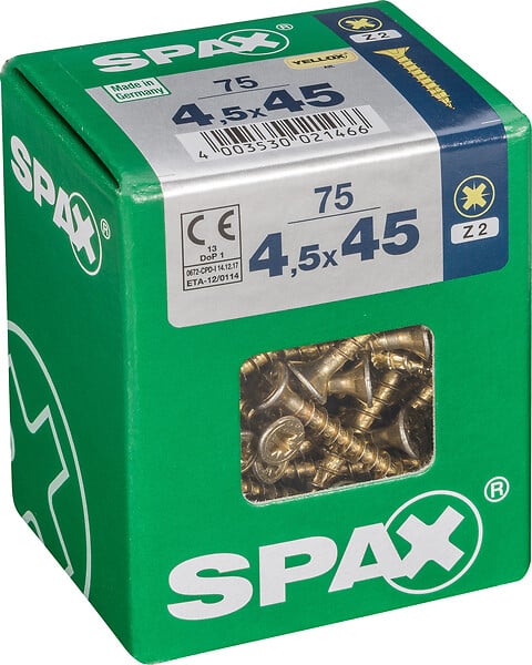 SPAXFRANCE - SPAX TF PZ 4.5x45 YELLOX 75 PC - large