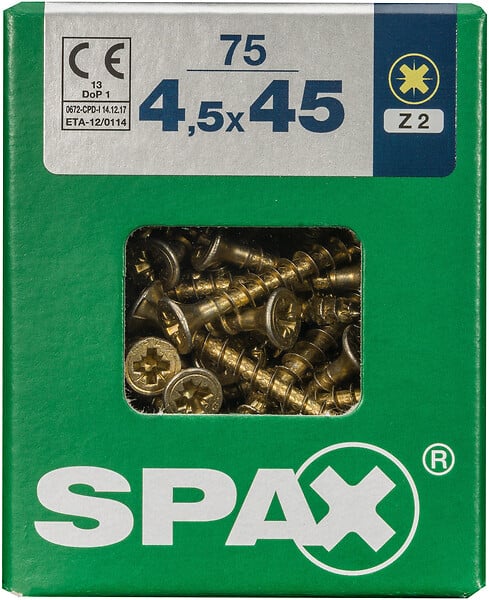 SPAXFRANCE - SPAX TF PZ 4.5x45 YELLOX 75 PC - large
