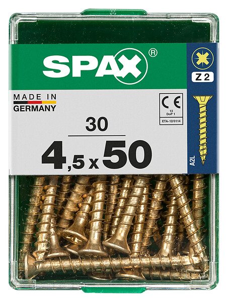 SPAXFRANCE - SPAX TF PZ 4.5x50 YELLOX 30 PC - large