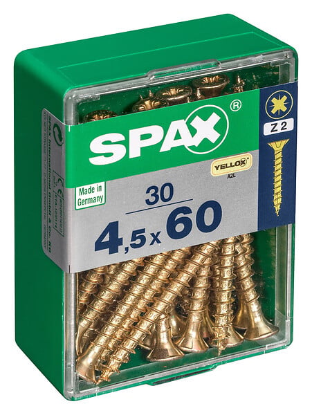 SPAXFRANCE - SPAX TF PZ 4.5x60 YELLOX 30 PC - large