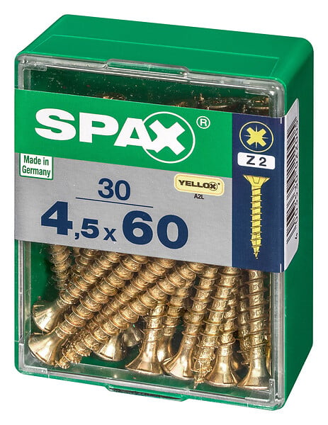 SPAXFRANCE - SPAX TF PZ 4.5x60 YELLOX 30 PC - large