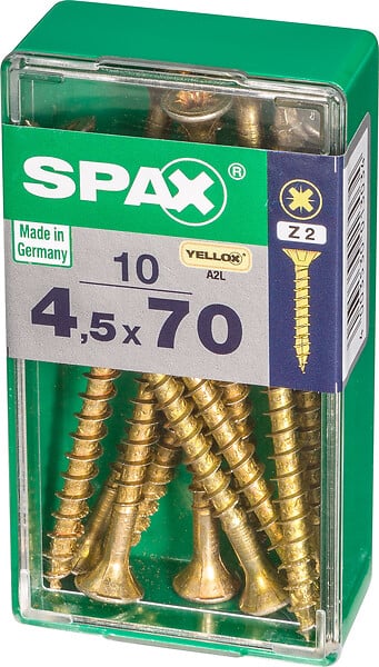SPAXFRANCE - SPAX TF PZ 4.5x70 YELLOX 10 PC - large