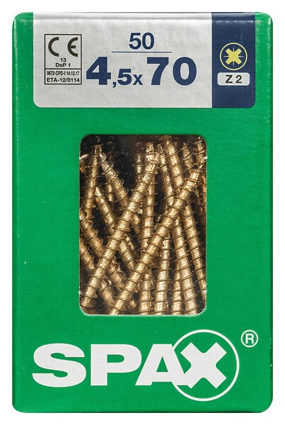 SPAXFRANCE - SPAX TF PZ 4.5x70 YELLOX 50 PC - large