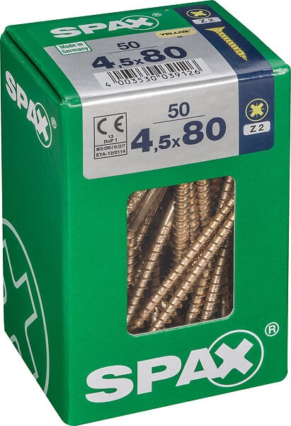 SPAXFRANCE - SPAX TF PZ 4.5x80 YELLOX 50 PC - large