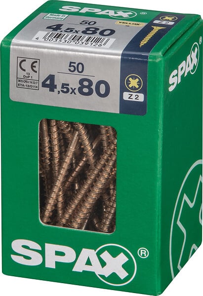 SPAXFRANCE - SPAX TF PZ 4.5x80 YELLOX 50 PC - large