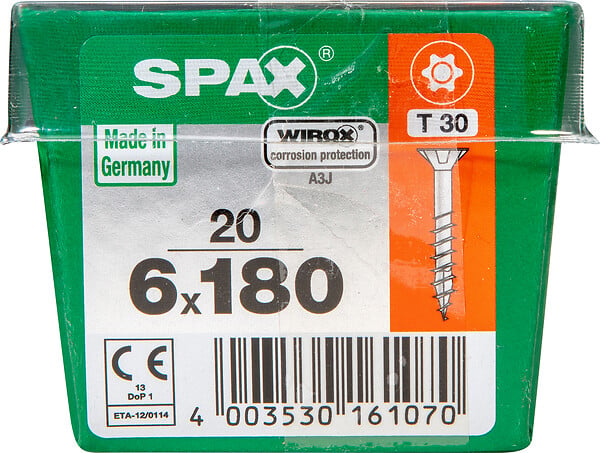 SPAXFRANCE - SPAX TF TX 6x180 WIROX 20 PC - large