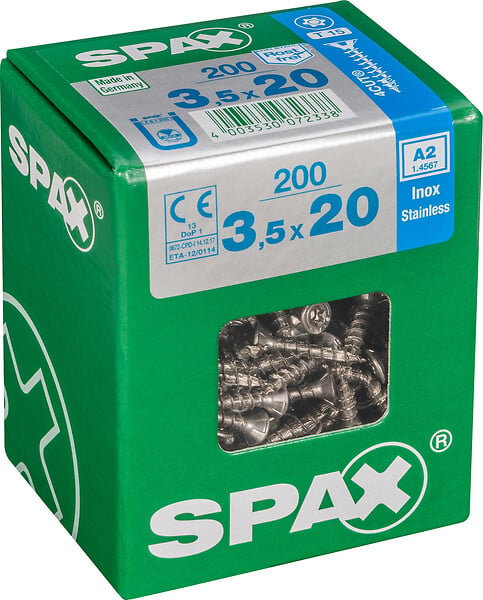 SPAXFRANCE - SPAX INOX TF 3.5x20 TX 200 PC - large