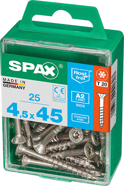 SPAXFRANCE - SPAX INOX TF 4.5x45 TX 25 PC - large