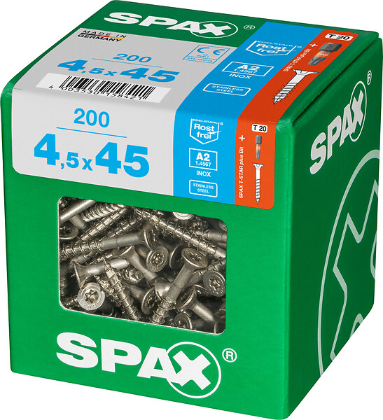 SPAXFRANCE - SPAX INOX TF 4.5x45 TX 200 PC - large