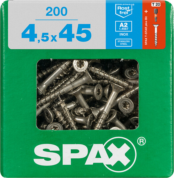 SPAXFRANCE - SPAX INOX TF 4.5x45 TX 200 PC - large