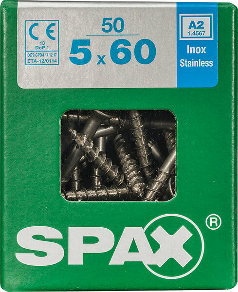 SPAXFRANCE - SPAX INOX TF 5x60 TX 50 PC - large