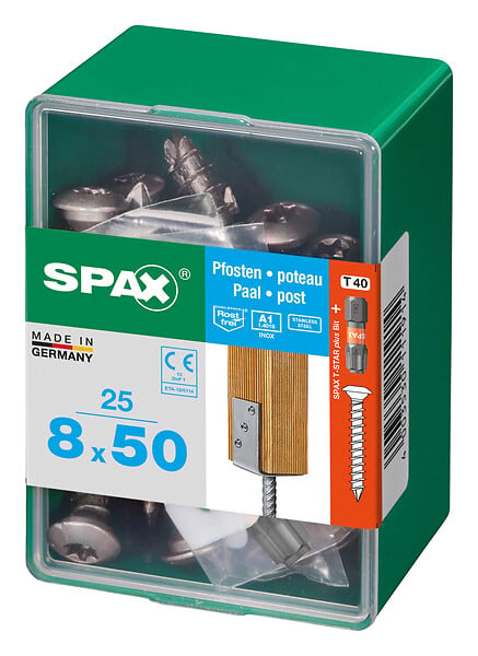 SPAXFRANCE - SPAX VIS POTEAU 8x50 TX 25 PC - large