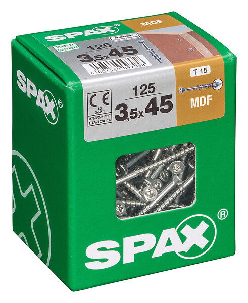 SPAXFRANCE - SPAX MDF TX 3.5x45 WIROX 125 PC - large
