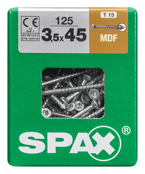 SPAXFRANCE - SPAX MDF TX 3.5x45 WIROX 125 PC - large