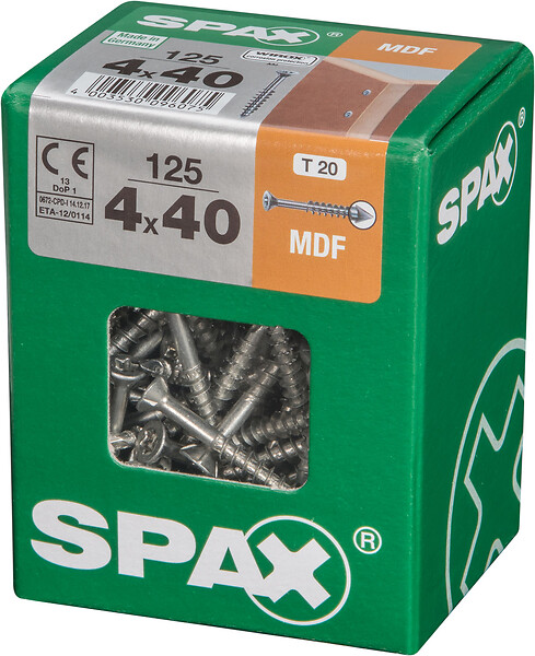 SPAXFRANCE - SPAX MDF TX 4x40 WIROX 125 PC - large