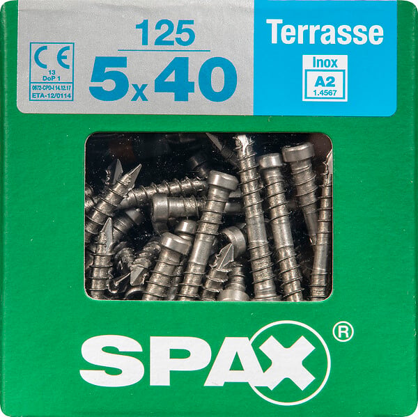 SPAXFRANCE - SPAX TERRASSE T. CYL. 5x40 TX 125 PC - large