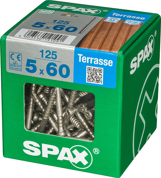 SPAXFRANCE - SPAX TERRASSE T. CYL. 5x60 TX 125 PC - large