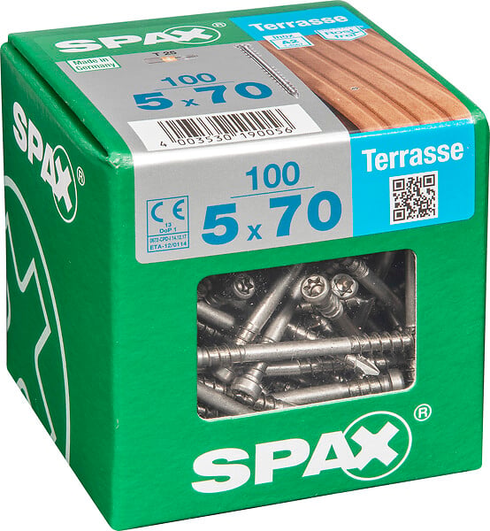SPAXFRANCE - SPAX TERRASSE T. CYL. 5x70 TX 100 PC - large