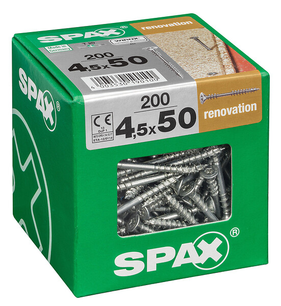 SPAXFRANCE - SPAX RENOVATION 4.5x50 WIROX TX 200 PC - large