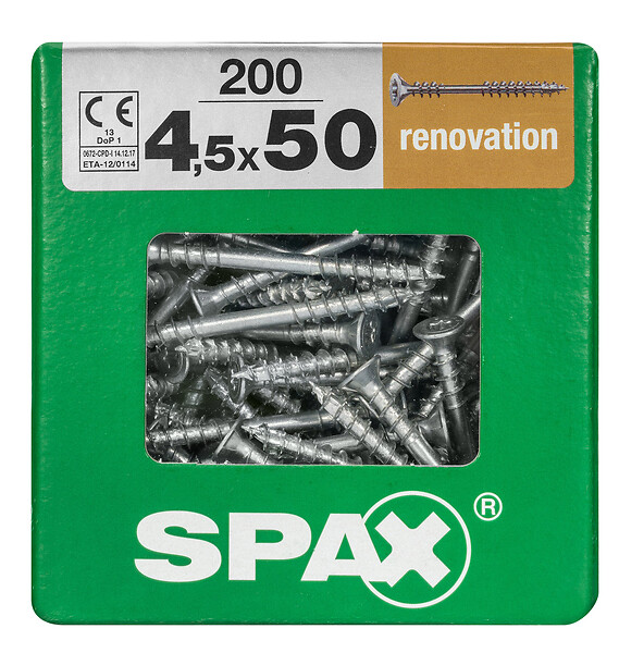 SPAXFRANCE - SPAX RENOVATION 4.5x50 WIROX TX 200 PC - large
