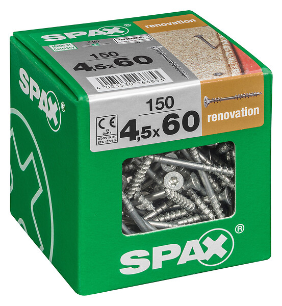 SPAXFRANCE - SPAX RENOVATION 4.5x60 WIROX TX 150 PC - large