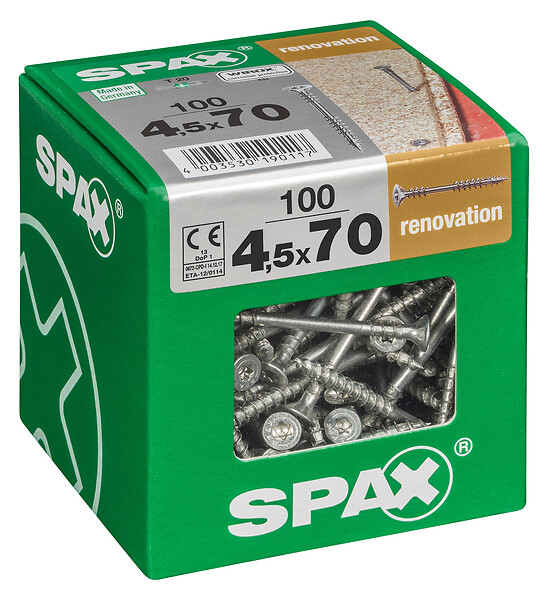 SPAXFRANCE - SPAX RENOVATION 4.5x70 WIROX TX 100 PC - large