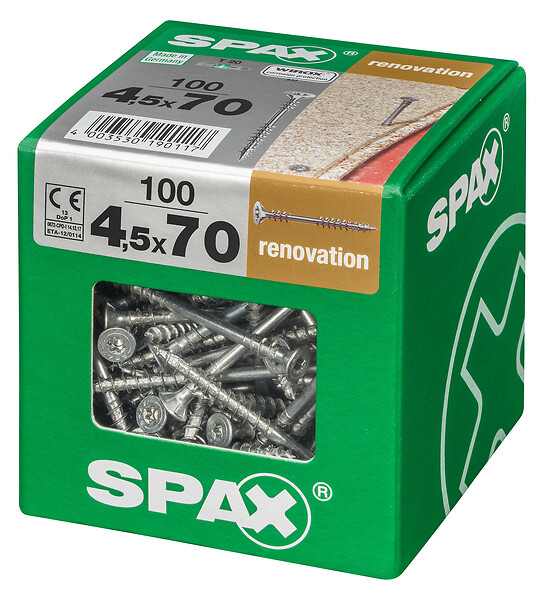 SPAXFRANCE - SPAX RENOVATION 4.5x70 WIROX TX 100 PC - large