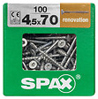 SPAXFRANCE - SPAX RENOVATION 4.5x70 WIROX TX 100 PC - vignette