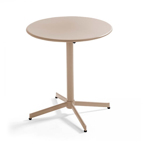 OVIALA - Ensemble table ronde et 2 chaises de jardin bistrot en métal taupe - Palavas - large