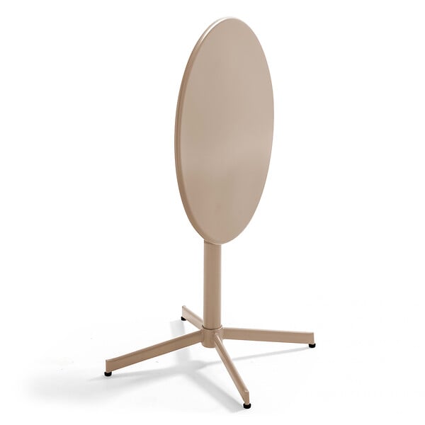 OVIALA - Ensemble table ronde et 2 chaises de jardin bistrot en métal taupe - Palavas - large