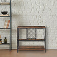HOMCOM - Homcom Étagère Style Industriel Étagère Porte Bouteilles Casier À Vin 7 Bouteilles Support Verres À Vin Intégré 16 Max. Métal Noir Panneaux Particules Aspect Vieux Bois Veinage - vignette