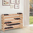 HOMCOM - Homcom Étagère À Bouteilles Casier À Vin Range Bouteilles Horizontal 6 Niveaux 72 Bouteilles Max. Dim. 114l X 28l X 80h Cm Bois De Pin Massif - vignette