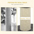 PAWHUT - Arbre à chat avec griffoir centre d'activités 2 plateformes coussin gris - vignette