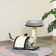 PAWHUT - Arbre à chat griffoir grattoir design jeu boule suspendue + plateforme peluche sisal naturel gris - vignette