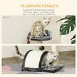 PAWHUT - Arbre à chat griffoir grattoir design jeu boule suspendue + plateforme peluche sisal naturel gris - vignette