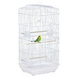 PAWHUT - Cage à oiseaux volière avec mangeoires perchoirs plateau amovible 2 portes dim. 46,5L x 35,5l x 92H cm métal blanc - vignette
