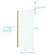 AURLANE - Paroi de Douche 90x200cm Verre 8mm - Profilé + Barre Plafond Finition Or Brossé - FREEDOM 2 GOLD - vignette