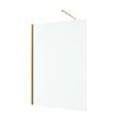 AURLANE - Paroi de Douche 140x200cm Verre Transparent - Barre de Fixation Extensible et Profil Or Brossé - vignette