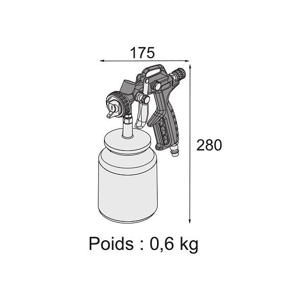 LACME LACAIR - Pistolet de peinture pneumatique Lacme PRO - large