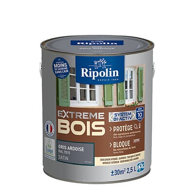 RIPOLIN - Peinture bois - Extrême Bois - Gris ardoise - 2,5L - large
