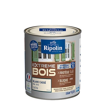 RIPOLIN - Peinture bois RIPOLIN blanc cassé RAL 1013 0,5L - large