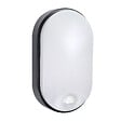 TIBELEC - ALUDRA Hublot ovale noir IP54 LED 12W avec détecteur, couleurs de lumi - vignette
