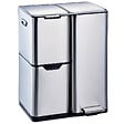 KITCHEN MOVE - Poubelle pédale tri sélectif HAJA argent 60L - vignette