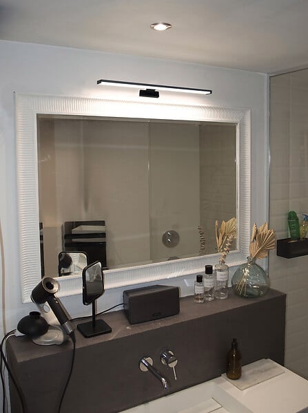TIBELEC - Applique LED miroir Noir 8W - large